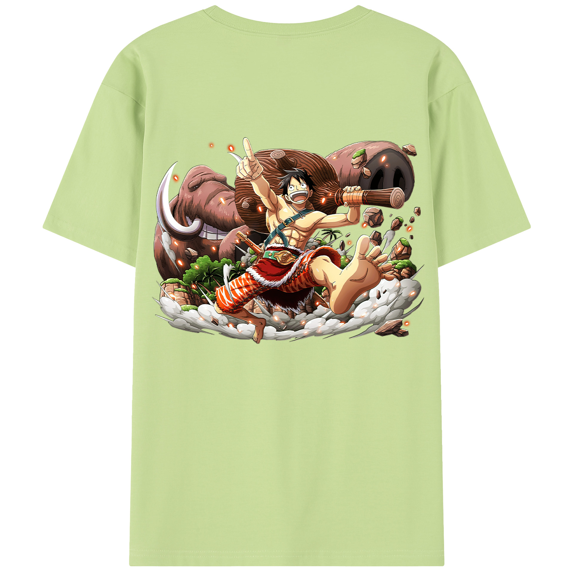 ワンピース モンキー・D・ルフィ ONE PIECE Monkey D. Luffy 綿100％半袖Tシャツ（背面プリント）
